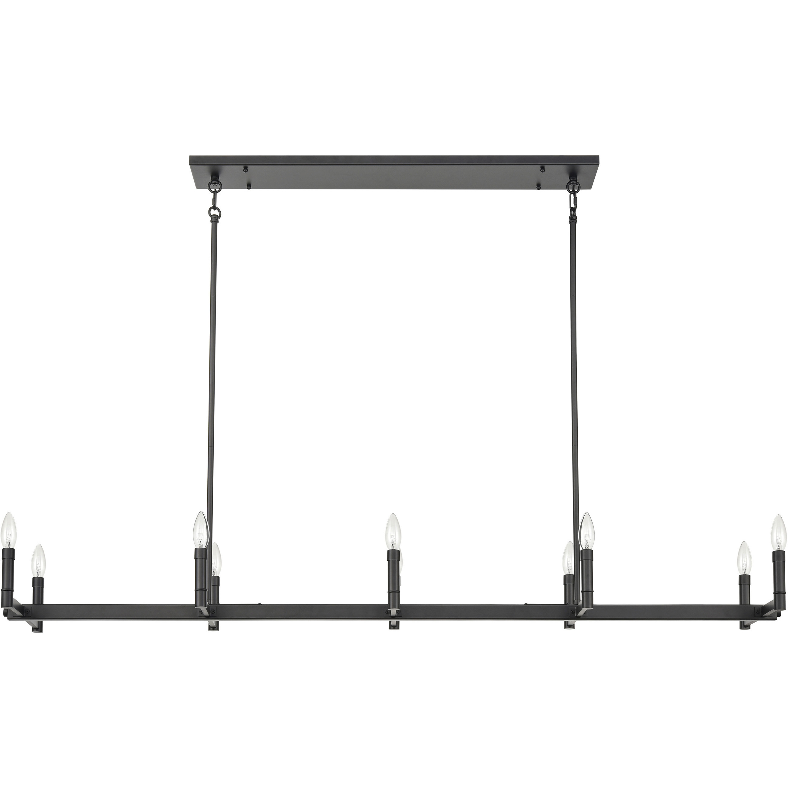 Daxley 10 Light 59.75 inch Matte Black Linear Chandelier Ceiling Light